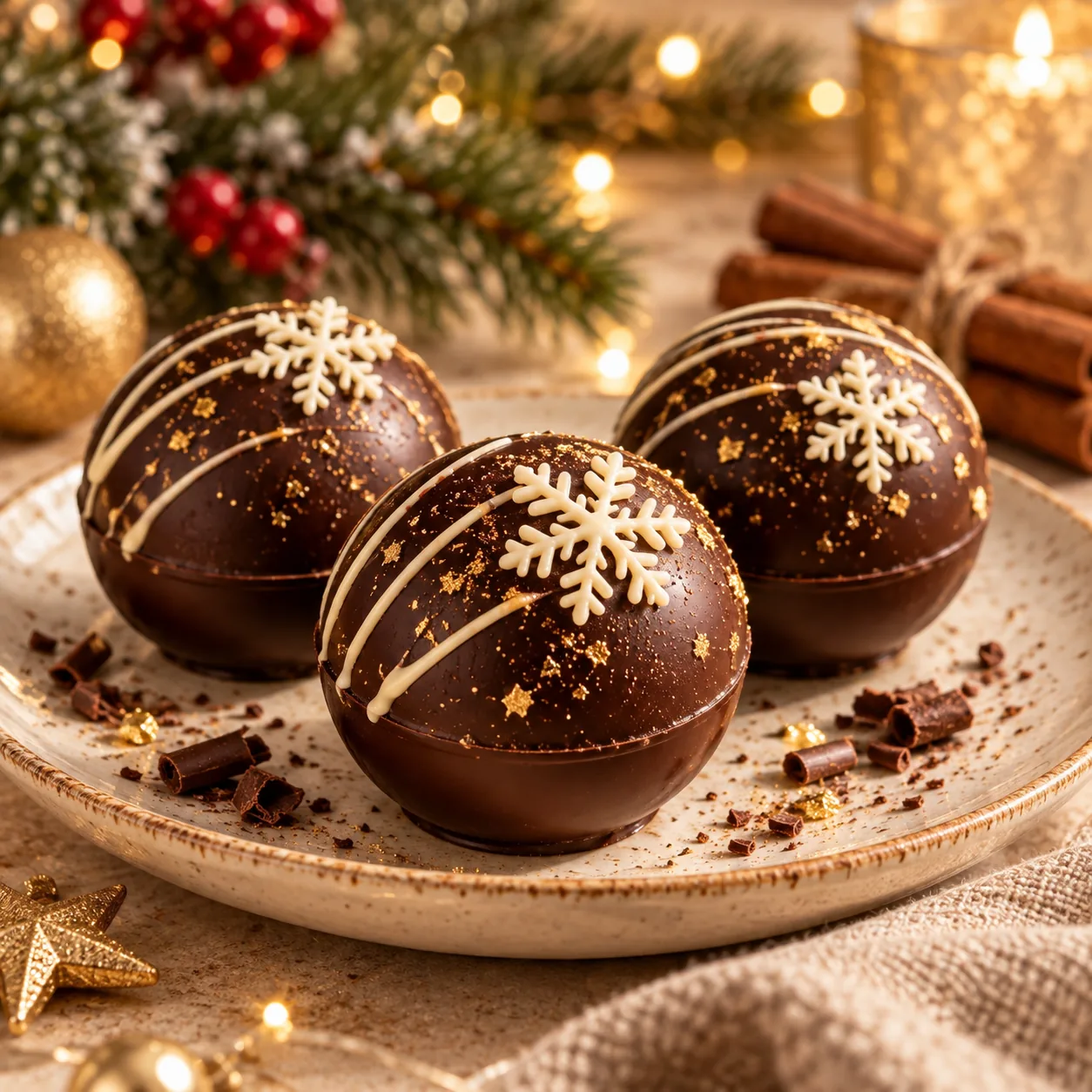 Cappuccino capsules decorated with snowflakes